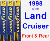 Front & Rear Wiper Blade Pack for 1998 Toyota Land Cruiser - Premium