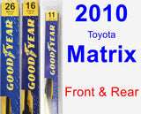 Front & Rear Wiper Blade Pack for 2010 Toyota Matrix - Premium