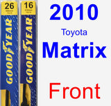 Front Wiper Blade Pack for 2010 Toyota Matrix - Premium