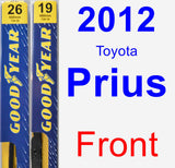 Front Wiper Blade Pack for 2012 Toyota Prius - Premium