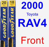 Front Wiper Blade Pack for 2000 Toyota RAV4 - Premium