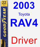 Driver Wiper Blade for 2003 Toyota RAV4 - Premium