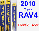 Front & Rear Wiper Blade Pack for 2010 Toyota RAV4 - Premium