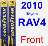 Front Wiper Blade Pack for 2010 Toyota RAV4 - Premium