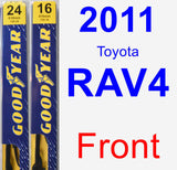 Front Wiper Blade Pack for 2011 Toyota RAV4 - Premium