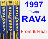 Front & Rear Wiper Blade Pack for 1997 Toyota RAV4 - Premium