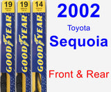 Front & Rear Wiper Blade Pack for 2002 Toyota Sequoia - Premium