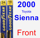 Front Wiper Blade Pack for 2000 Toyota Sienna - Premium