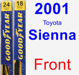 Front Wiper Blade Pack for 2001 Toyota Sienna - Premium