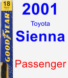 Passenger Wiper Blade for 2001 Toyota Sienna - Premium