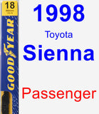 Passenger Wiper Blade for 1998 Toyota Sienna - Premium