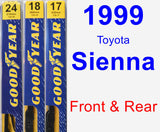 Front & Rear Wiper Blade Pack for 1999 Toyota Sienna - Premium