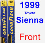 Front Wiper Blade Pack for 1999 Toyota Sienna - Premium