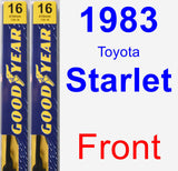 Front Wiper Blade Pack for 1983 Toyota Starlet - Premium