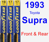 Front & Rear Wiper Blade Pack for 1993 Toyota Supra - Premium