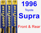 Front & Rear Wiper Blade Pack for 1996 Toyota Supra - Premium