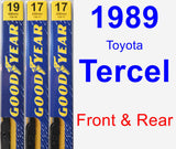 Front & Rear Wiper Blade Pack for 1989 Toyota Tercel - Premium