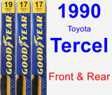 Front & Rear Wiper Blade Pack for 1990 Toyota Tercel - Premium