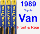 Front & Rear Wiper Blade Pack for 1989 Toyota Van - Premium