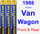 Front & Rear Wiper Blade Pack for 1988 Toyota Van Wagon - Premium