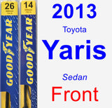 Front Wiper Blade Pack for 2013 Toyota Yaris - Premium