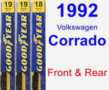 Front & Rear Wiper Blade Pack for 1992 Volkswagen Corrado - Premium