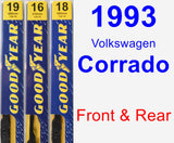 Front & Rear Wiper Blade Pack for 1993 Volkswagen Corrado - Premium