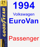 Passenger Wiper Blade for 1994 Volkswagen EuroVan - Premium