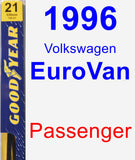 Passenger Wiper Blade for 1996 Volkswagen EuroVan - Premium