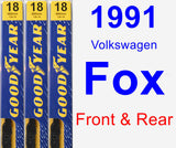 Front & Rear Wiper Blade Pack for 1991 Volkswagen Fox - Premium