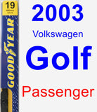 Passenger Wiper Blade for 2003 Volkswagen Golf - Premium