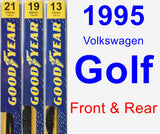 Front & Rear Wiper Blade Pack for 1995 Volkswagen Golf - Premium