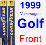 Front Wiper Blade Pack for 1999 Volkswagen Golf - Premium