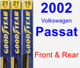 Front & Rear Wiper Blade Pack for 2002 Volkswagen Passat - Premium