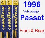 Front & Rear Wiper Blade Pack for 1996 Volkswagen Passat - Premium