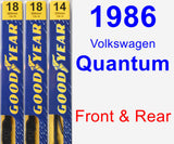 Front & Rear Wiper Blade Pack for 1986 Volkswagen Quantum - Premium