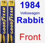 Front Wiper Blade Pack for 1984 Volkswagen Rabbit - Premium