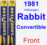 Front Wiper Blade Pack for 1981 Volkswagen Rabbit Convertible - Premium