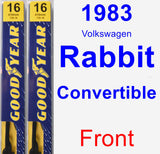 Front Wiper Blade Pack for 1983 Volkswagen Rabbit Convertible - Premium