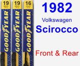 Front & Rear Wiper Blade Pack for 1982 Volkswagen Scirocco - Premium