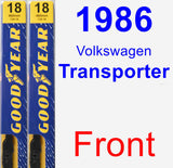 Front Wiper Blade Pack for 1986 Volkswagen Transporter - Premium