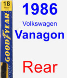 Rear Wiper Blade for 1986 Volkswagen Vanagon - Premium