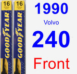 Front Wiper Blade Pack for 1990 Volvo 240 - Premium