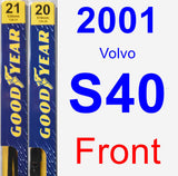 Front Wiper Blade Pack for 2001 Volvo S40 - Premium