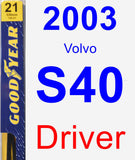 Driver Wiper Blade for 2003 Volvo S40 - Premium