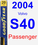 Passenger Wiper Blade for 2004 Volvo S40 - Premium