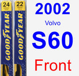 Front Wiper Blade Pack for 2002 Volvo S60 - Premium