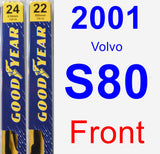 Front Wiper Blade Pack for 2001 Volvo S80 - Premium