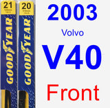 Front Wiper Blade Pack for 2003 Volvo V40 - Premium