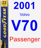 Passenger Wiper Blade for 2001 Volvo V70 - Premium